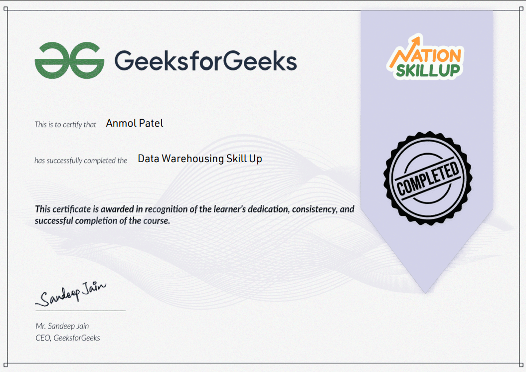 Data Warehousing Skill Up
