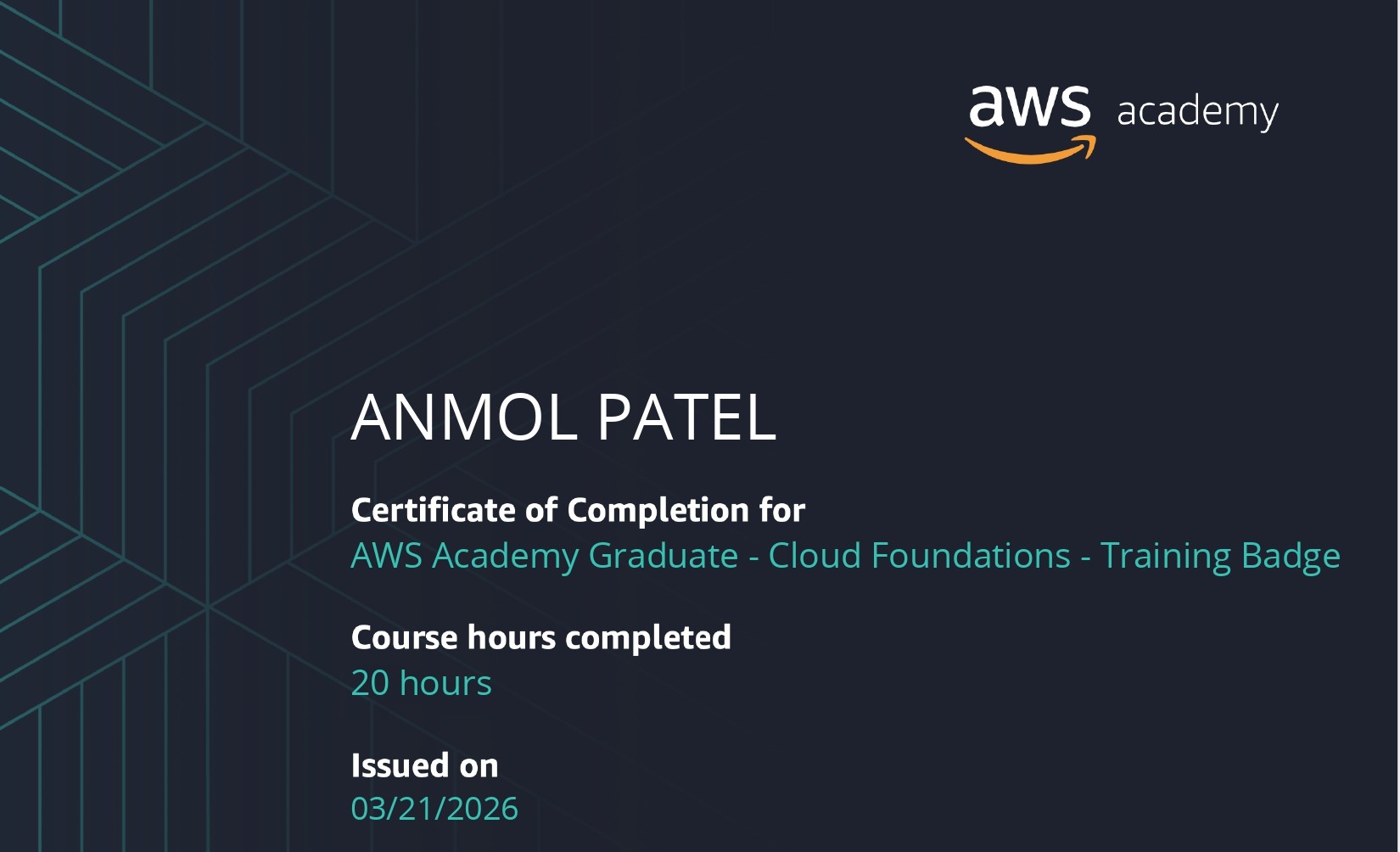 AWS Academy Graduate - Cloud Foundations